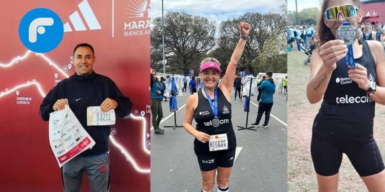 Sangenarinos recorrieron 42 km en la maratón de buenos aires.