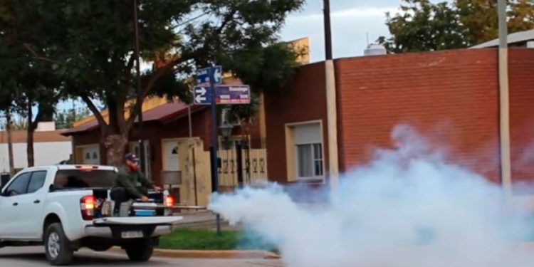 Las Rosas: fumigación contra el mosquito del dengue