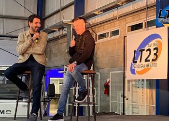 Sebastián Porto y Mauricio Gallardo visitaron San Genaro en el marco de los 60 años de LT23