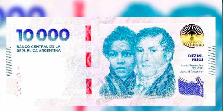Ya comienzó a circular el billete de 10.000
