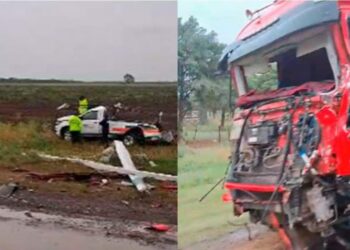 Fatal accidente en la ruta nacional 34: Chocaron un camión y una camioneta.