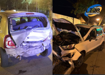 Las Parejas Accidente de Tránsito en Avenida 21. Un conductor fue trasladado al Hospital por descompensación.