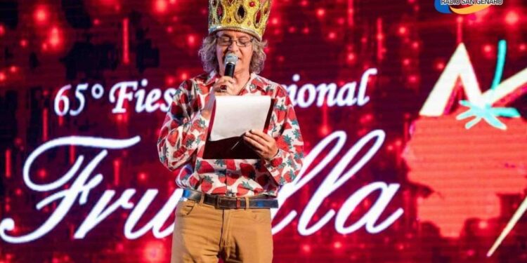 Rodolfo Pipo Rodriguez, maestro de ceremonia de la Fiesta Nacional de La Frutilla