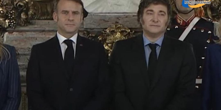 Javier Milei recibió a Emmanuel Macron en la Casa Rosada