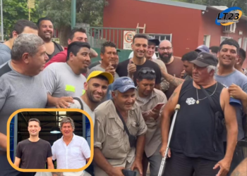 Scaloni visitó y recorrió Funes junto al intendente Roly Santacroce