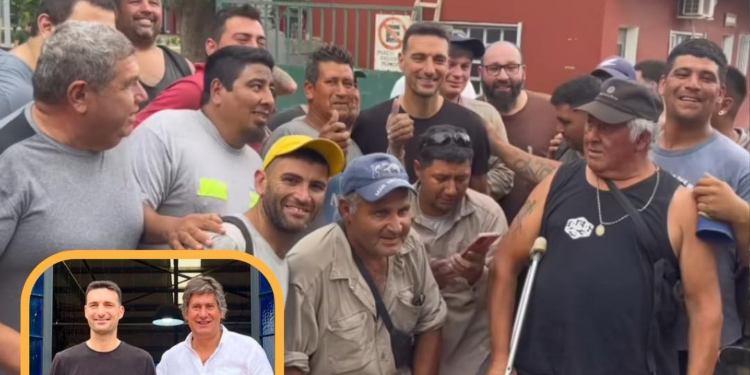 Scaloni visitó y recorrió Funes junto al intendente Roly Santacroce