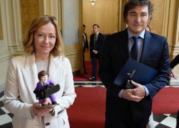 Javier Milei se reunió con Giorgia Meloni en Italia