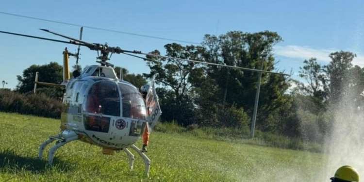 Totoras: Accidente en las Heras y 9 de julio entre auto y moto. Activaron protocolo UTV