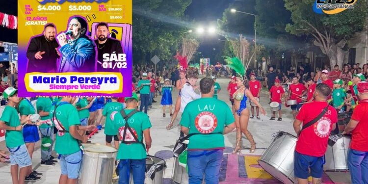SE VIENE SEGUNDA NOCHE DE LOS CARNAVALES CATERETÉ CON EL SHOW  DE MARIO PEREYRA Y SIEMPRE VERDE