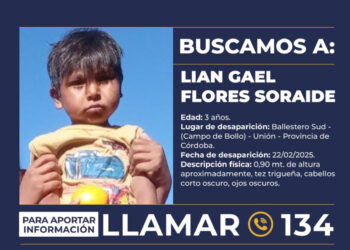 Activaron el alerta Sofía para buscar a Liam en Córdoba