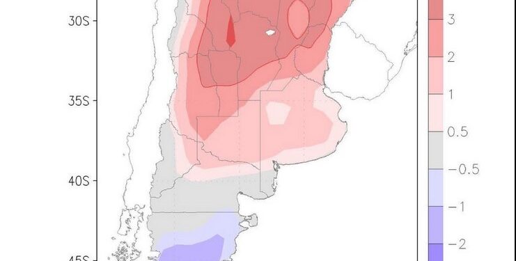 Gran contraste de temperatura entre el norte y sur argentino