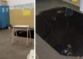 Sunchales: COLAPSO EN UNA ESCUELA. SE HUNDIÓ EL PISO DE UN AULA Y HAY HERIDOS