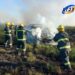 Una camioneta se incendió en Ruta 34 a la altura de Luis Palacios