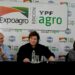 Milei en Expoagro: «Los buenos son los de azul y los hijos de p… que andan con trapos en la cara y rompen autos son los malos»