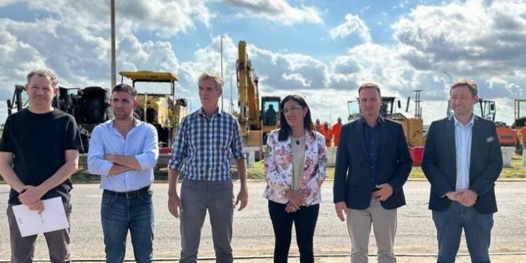 Motta y Enrico anunciaron el inicio de obras en Ruta 13: rotondas y repavimentación en marcha