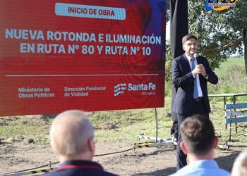 Galvez: Acta de inicio de obra para la construcción de una nueva rotonda en Ruta N° 80 y 10