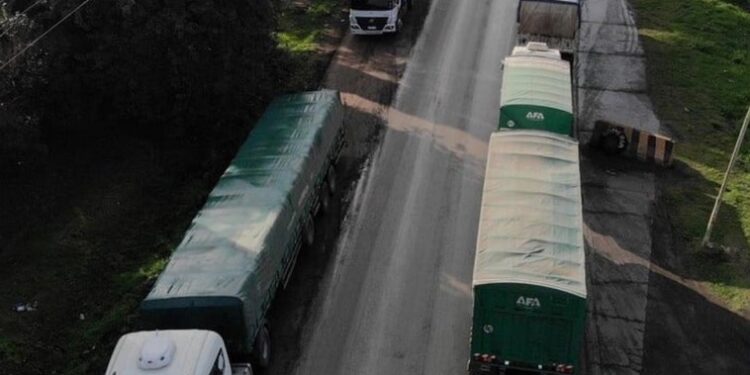 El avance de la cosecha, genera un aluvión de camiones en la zona de Villa la Rivera y Timbues