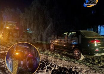 El Trebol: FUERTE ACCIDENTE ENTRE UN TRACTOR Y UN AUTO QUE EN RUTA 13. NO HUBO LESIONADOS