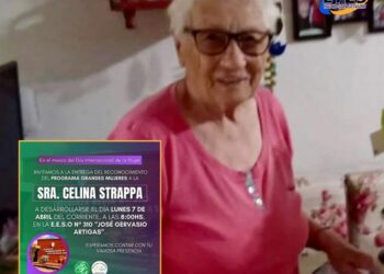 San Genaro: ENTREGARÁN EL RECONOCIMIENTO DEL PROGRAMA GRANDES MUJERES A CELINA STRAPPA