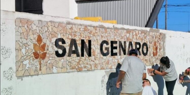 San Genaro: Bajo el lema “El arte nos une”, realizaron un mural en el predio de la unión