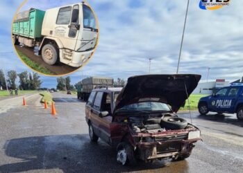 San Genaro: Nuevo accidente en el cruce de las rutas 34 y 65 entre un auto y un camión. Una mujer con lesiones leves