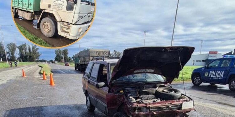 San Genaro: Nuevo accidente en el cruce de las rutas 34 y 65 entre un auto y un camión. Una mujer con lesiones leves