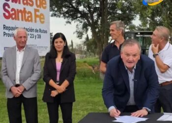 Se firmó el acta de INICIO DE OBRA de repavimentación de RP23, RP39 y construcción de la Rotonda en RN34 -Arrufó-