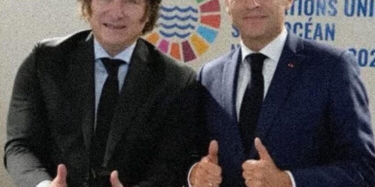 Javier Milei se reunió con Emmanuel Macron en Niza