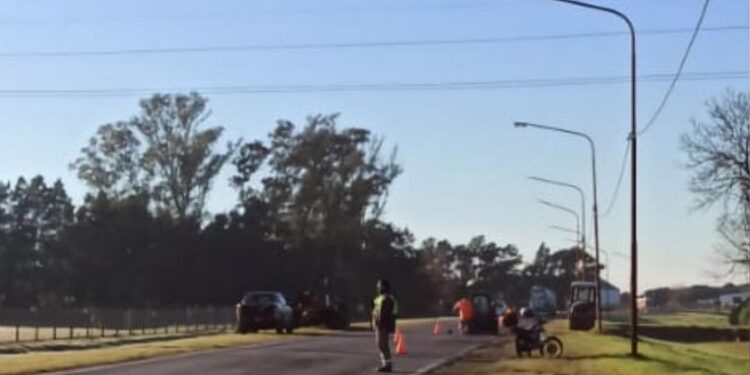 Las Rosas: Arreglan parcialmente la RN178. Vialidad Nacional lleva adelante trabajos de bacheo en los accesos a la ciudad de Las Rosas