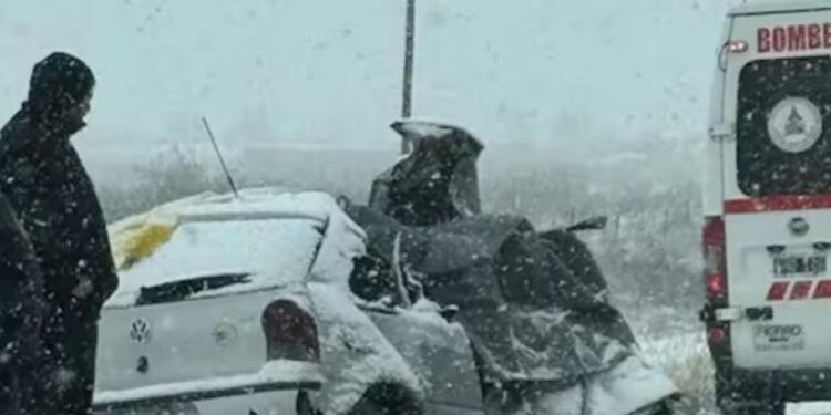 Cuatro mujeres murieron al chocar de frente contra un camión bajo una tormenta de nieve en Neuquén
