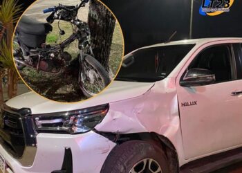 San Genaro: accidente de tránsito en la intercepción de las calles San Juan y Borges entre una camioneta y una moto.