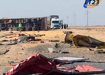 Choque frontal entre camiones en Laboulaye: dos muertos