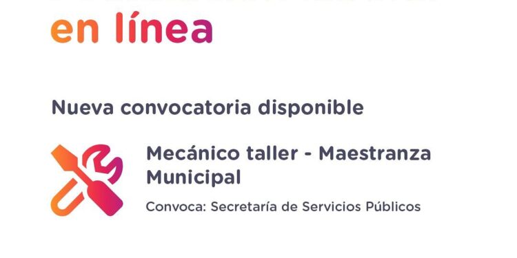 Cañada De Gómez: CONVOCATORIA LABORAL PARA SECRETARÍA DE SERVICIOS PÚBLICOS