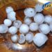 Granizo en la Región. Jornada de lluvia, granizo y alerta vigente de tormenta.
