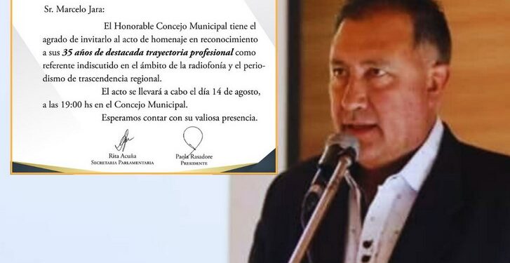 Reconocimiento a Marcelo Jara por su trayectoria en el Concejo San Genaro