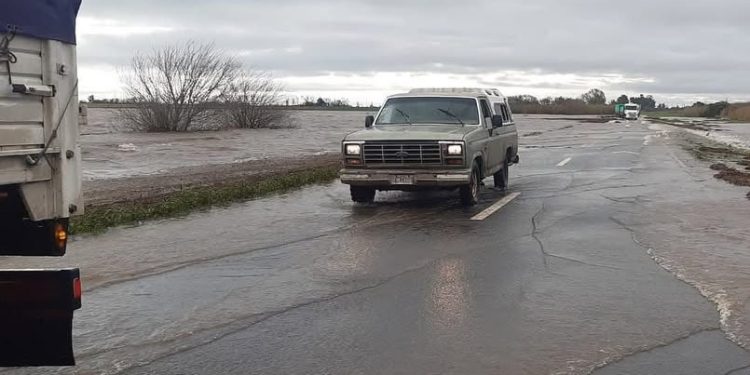 Corte total entre San Genaro y Totoras por acumulación de agua en calzada.
