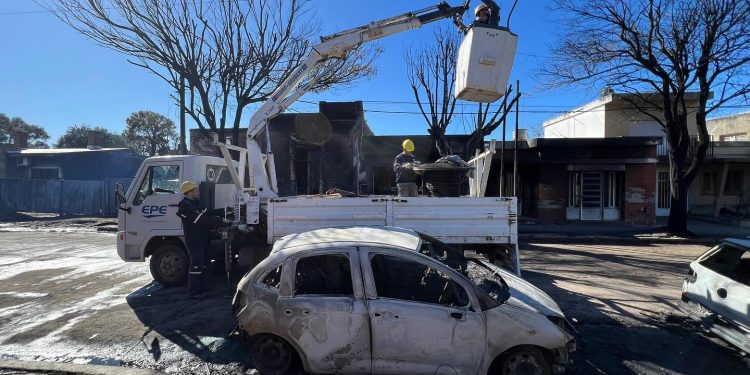 Totoras Imágenes del día después del incendio