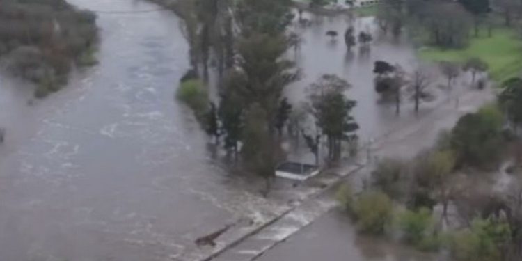 La sostenida crecida del río Carcarañá amenaza con cortar la autopista y la ruta 9