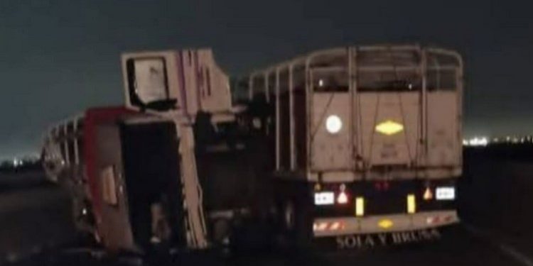 UNA MUJER EMBESTIDA POR UN TORO TRAS UN ACCIDENTE EN EL PUENTE ROSARIO-VICTORIA