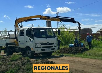 Comenzaron la obra de tendido eléctrico en el loteo social de San Genaro.