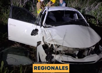 San Genaro: Vuelco en solitario en ruta 65. Una mujer de Centeno trasladada al SAMCo