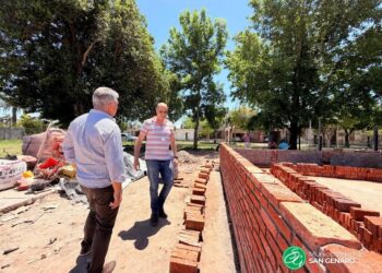 Avanza la construcción del nuevo aula en la Escuela Primaria N.º 6016 de San Genaro