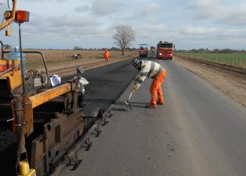 Obras de repavimentación en Ruta 91 a la altura de Totoras