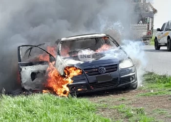 Totoras: un auto quedó destruido por un incendio en ruta 91