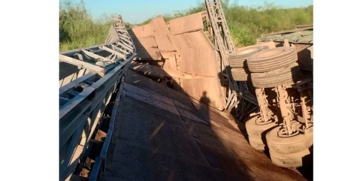 Colapsó el puente provisorio de la Ruta 69-S a la altura de La Pelada