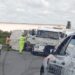 VOLCO UN CAMION QUE TRANSPORTABA FERTILIZANTES EN AUTOPISTA EN EL ACCESO A LA SAN LORENZO