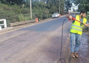 Avanzan las obras de mantenimiento en la Ruta Nacional 11 en Timbúes