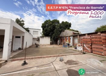 Avanza la construcción de 3 nuevas aulas en San Genaro, en el marco del programa “1000 Aulas”, impulsado por el gobernador Maximiliano Pullaro.