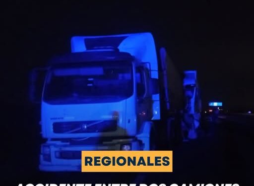 Accidente entre dos camiones en la autopista Santa Fe–Rosario a la altura de Arocena