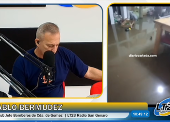 Temporal en Cañada de Gómez: viviendas anegadas y familias evacuadas